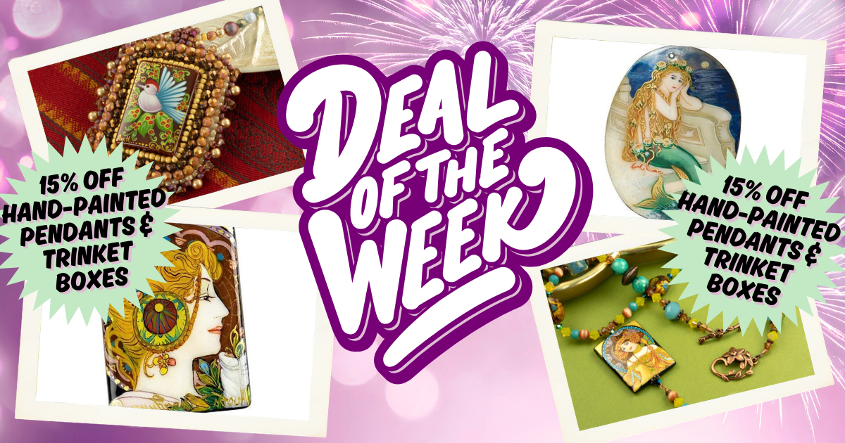 Handpainted Pendants and Trinket Boxes 15% OFF!