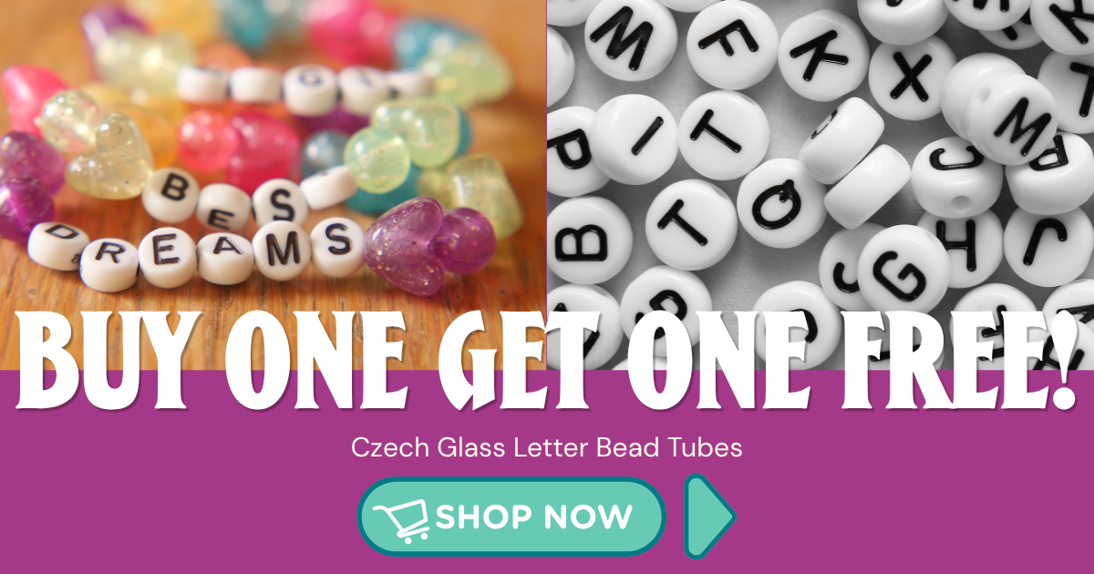 Buy One Tube of Czech Glass Letter Beads Get One FREE