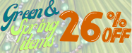 Green and Spring Items 26% OFF