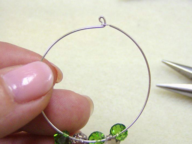 Adding Earwire to Endless Beading Hoop Step 4