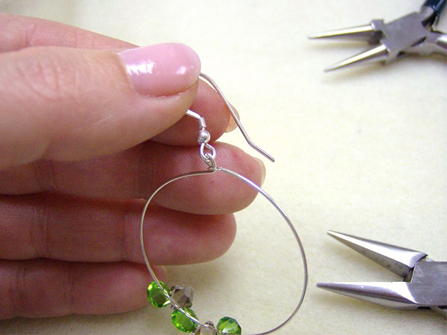 Adding Earwire to Endless Beading Hoop Step 5